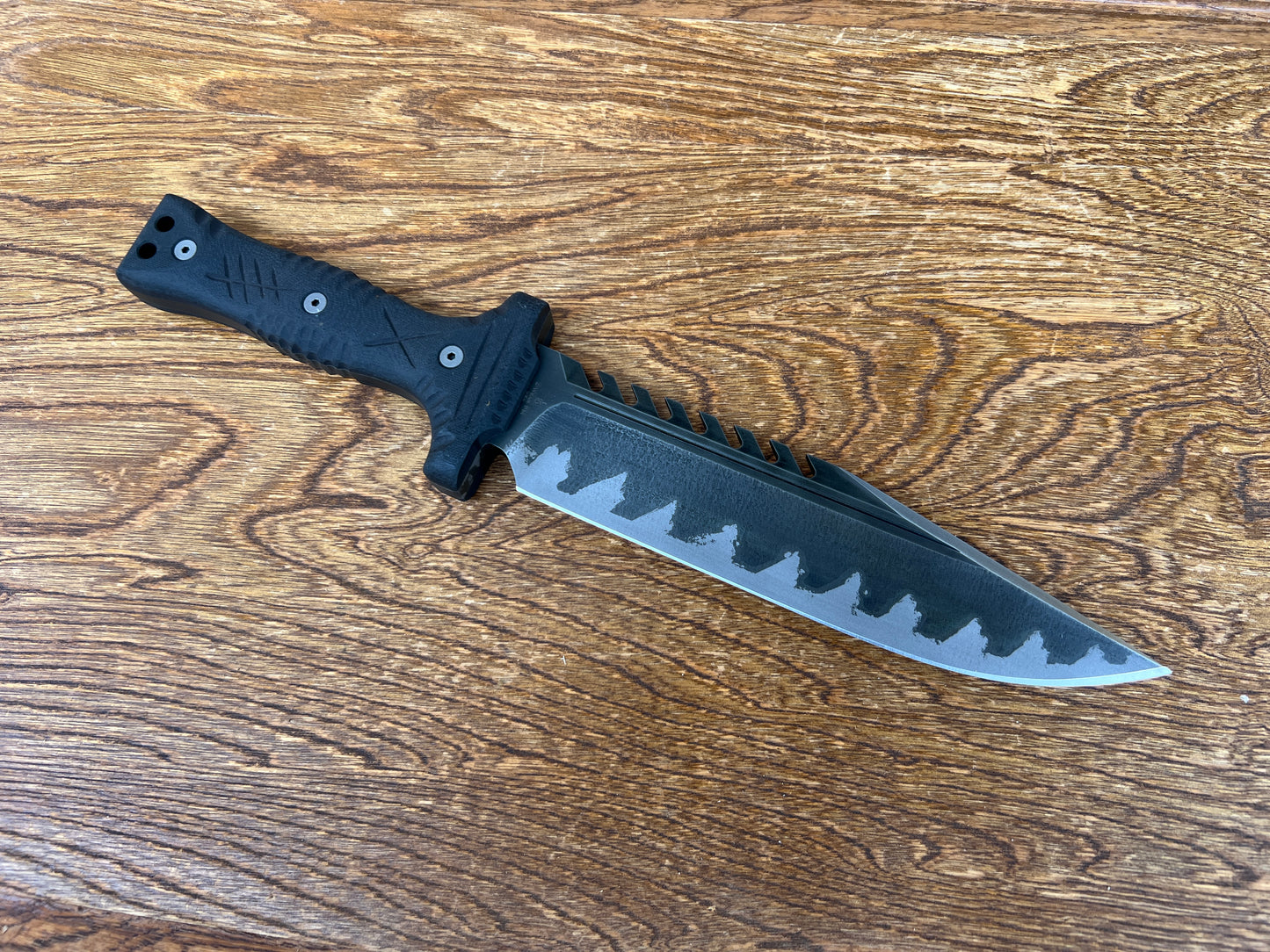 Millerbrosblades Custom M-22 Bowie -Saw Back - Black G-10