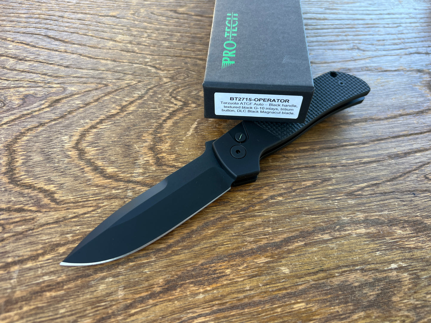 Pro-Tech Terzuola ATCF Operator MagnaCut Automatic Knife Black G-10 (3.5" DLC)