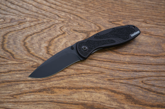 Kershaw 1670BLKMAG Ken Onion Blur Assisted Folding Knife 3.4" CPM-MagnaCut Black Blade, Black Aluminum Handles w/ Trac-Tec Inserts, Liner Lock