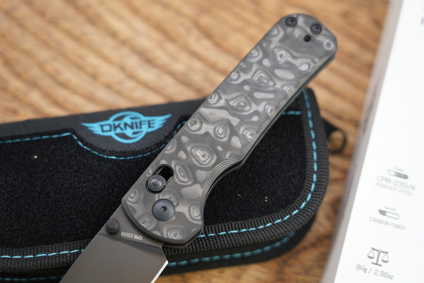 Olight Limited Edition Oknife Rubato 4 Rail Lock Folding Knife 3.04" CPM-S35VN Black Drop Point Blade, Carbon Fiber Handles, AXIS/Crossbar Lock - OLIGHT-RUBATO-4-CF